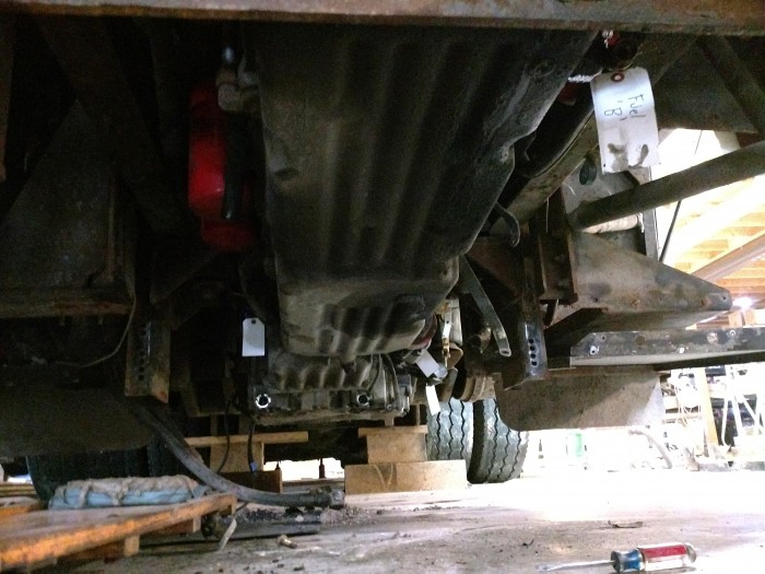 Everything unhooked?  (I think!?)<br />Except the driveshaft...